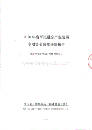 2016年军民融合产业发展专项绩效评价报告（湖南）.pdf