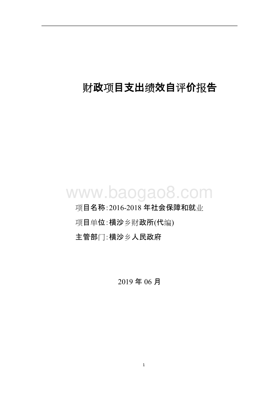 2016-2018年社会保障和就业项目绩效评价报告.doc_第1页