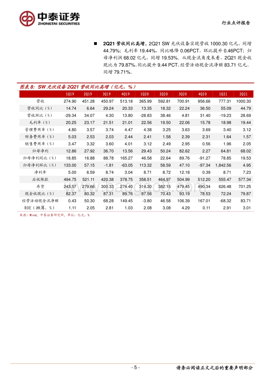 2021光伏行业中报点评：光伏营收高增硅料表现亮眼.pdf_第5页