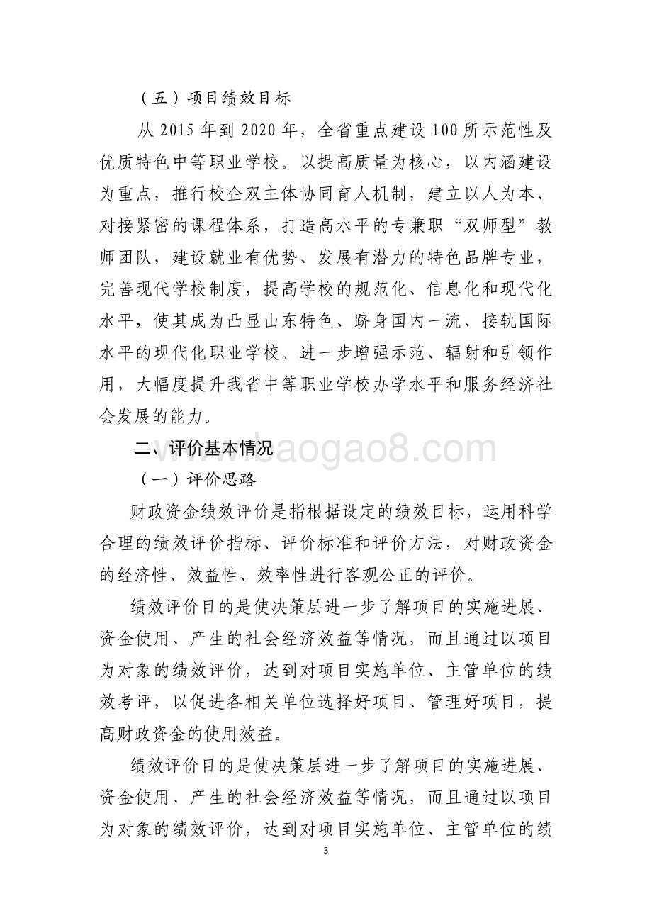 2016年度职业教育发展资金（职业教育能力提升-示范性中等职业学校建设工程）绩效评价报告（山东）.pdf_第3页
