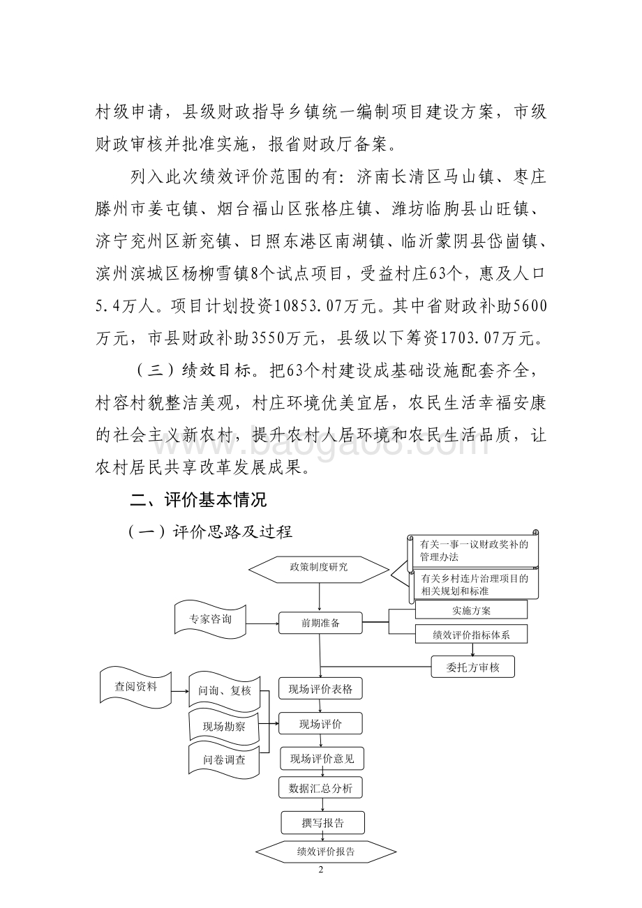 2016年村级公益建设“一事一议”奖补资金（“乡村连片治理”试点资金）绩效评价报告（山东）.pdf_第2页