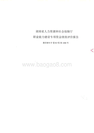 2016年就业补助专项-职业能力建设绩效评价报告（湖南）.pdf