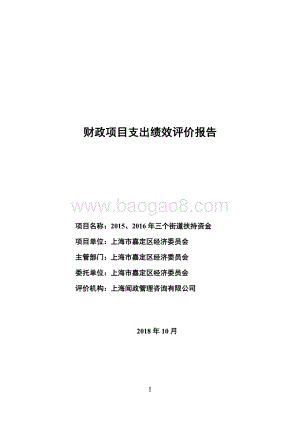 2015、2016 年三个街道扶持资金项目财政支出绩效评价报告（嘉定）.pdf