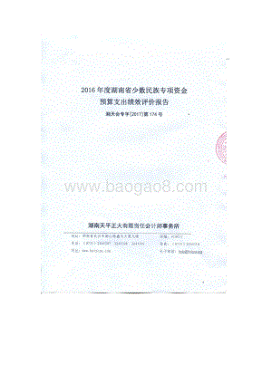 2016年少数民族工作专项绩效评价报告（湖南）.pdf