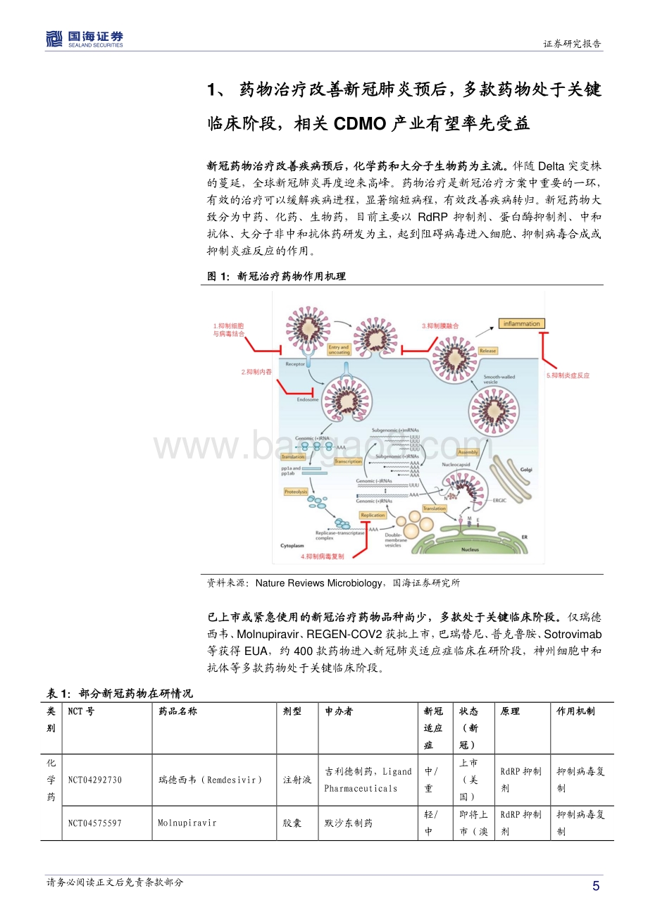 创新药专题研究（三）：新冠常态化凸显药物长期价值多款药物处于关键临床后期.pdf_第5页