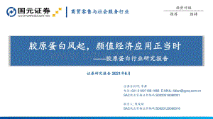 胶原蛋白行业研究报告：胶原蛋白风起颜值经济应用正当时.pdf