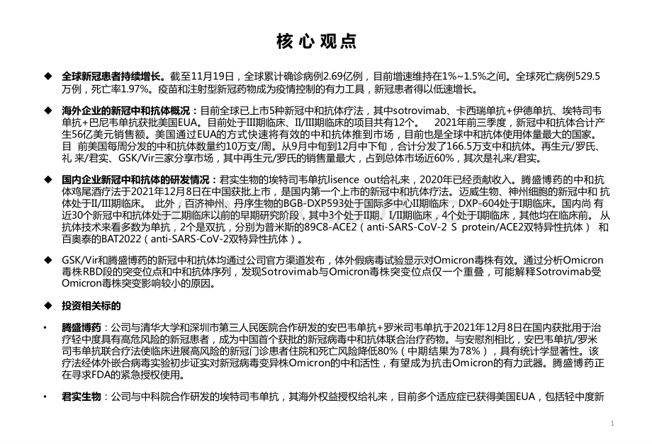 2022新冠药物研发跟踪中和抗体抗击新冠有效性分析报告.pptx_第2页