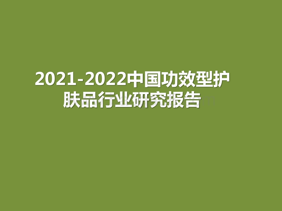 2021-2022中国功效型护肤品行业研究报告.pptx_第1页