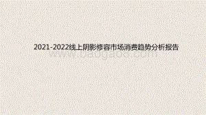 2021-2022线上阴影修容市场消费趋势分析报告.pptx