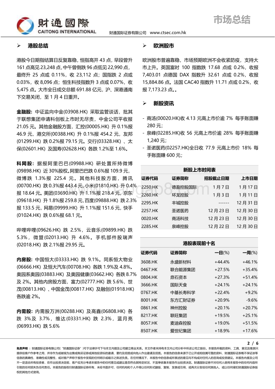 20211231-财通国际-港股朝闻_6页_638kb.pdf_第2页