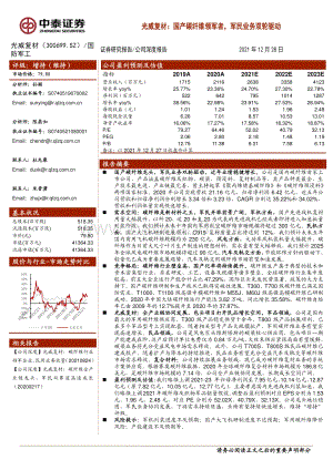 深度报告-20211228-中泰证券-光威复材-300699.SZ-光威复材_国产碳纤维领军者_军民业务双轮驱动_40页_4mb.pdf