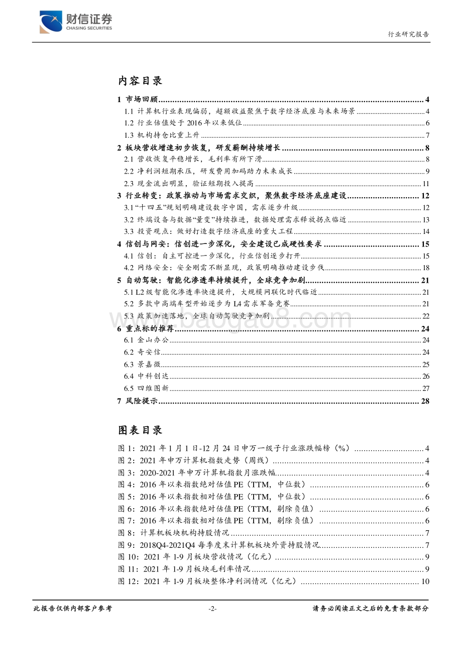 20211228-财信证券-计算机_把握政策与市场双重驱动_聚焦数字经济底座工程_29页_2mb.pdf_第2页