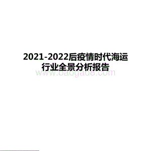 2021-2022后疫情时代海运行业全景分析报告.pptx