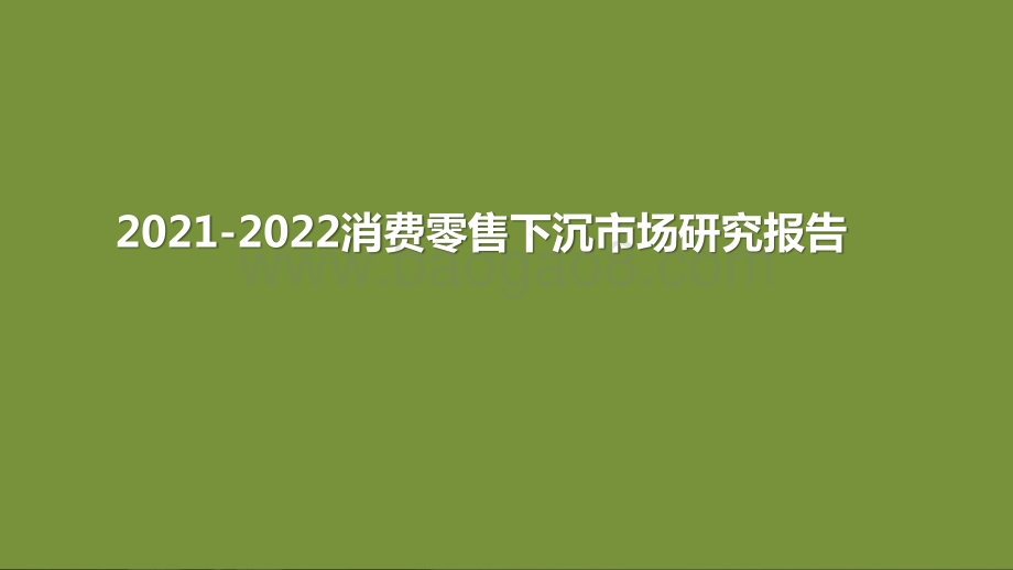 2021-2022消费零售下沉市场研究报告.pptx_第1页