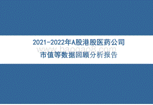 2021-2022年A股港股医药公司市值等数据回顾分析报告.pptx