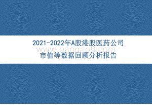 2021-2022年A股港股医药公司市值等数据回顾分析报告.pdf