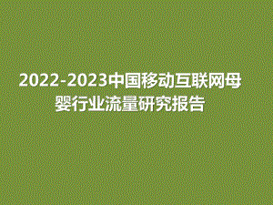2022-2023中国移动互联网母婴行业流量研究报告.pptx
