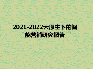 2021-2022云原生下的智能营销研究报告.pptx