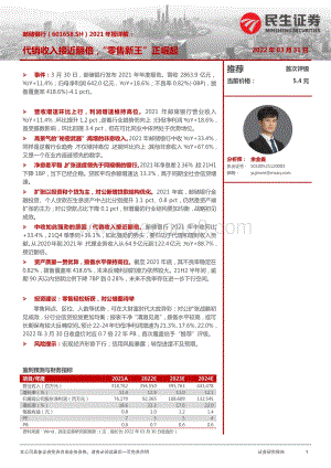 20220331-民生证券-邮储银行-601658.SH-2021年报详解_代销收入接近翻倍_零售新王_正崛起_12页_1mb.pdf