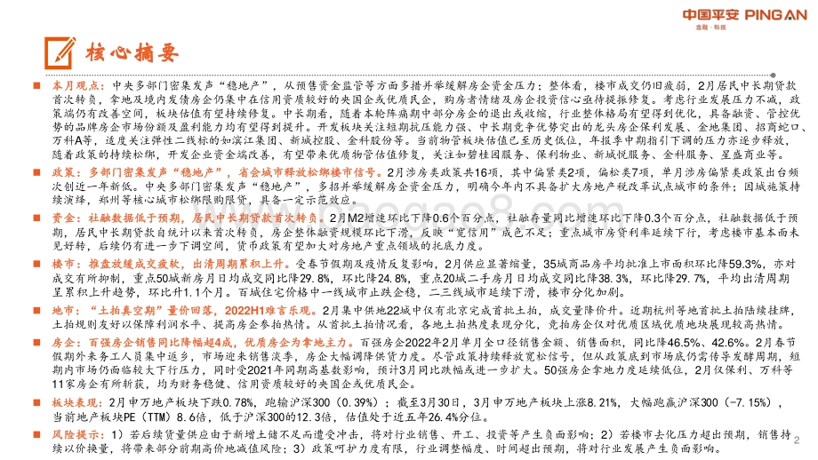 20220330-平安证券-月酝知风之地产行业_稳地产_再接再厉_建议持续超配_22页_1mb.pdf_第2页