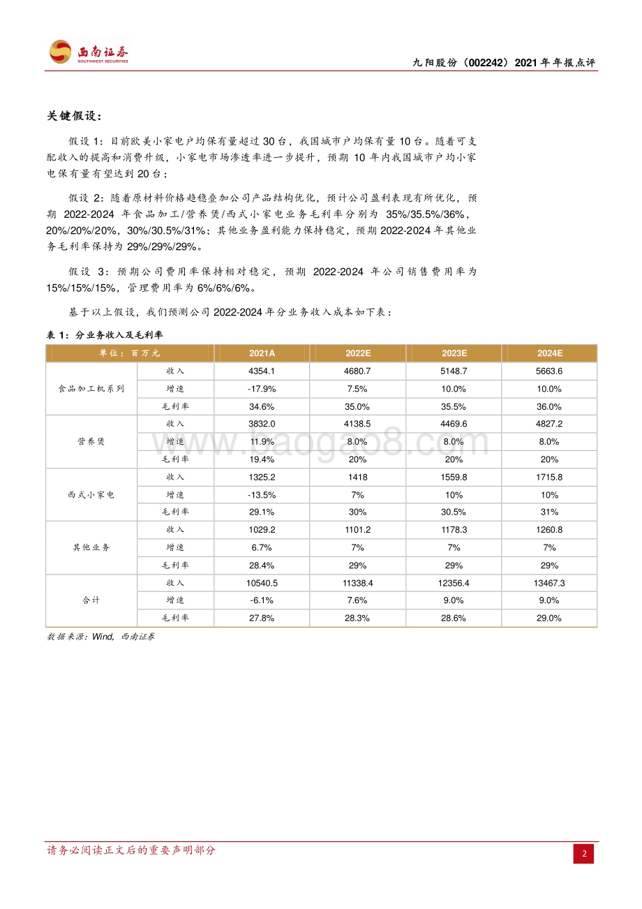20220330-西南证券-九阳股份-002242.SZ-外销持续高增_盈利短期承压_5页_970kb (1).pdf_第2页