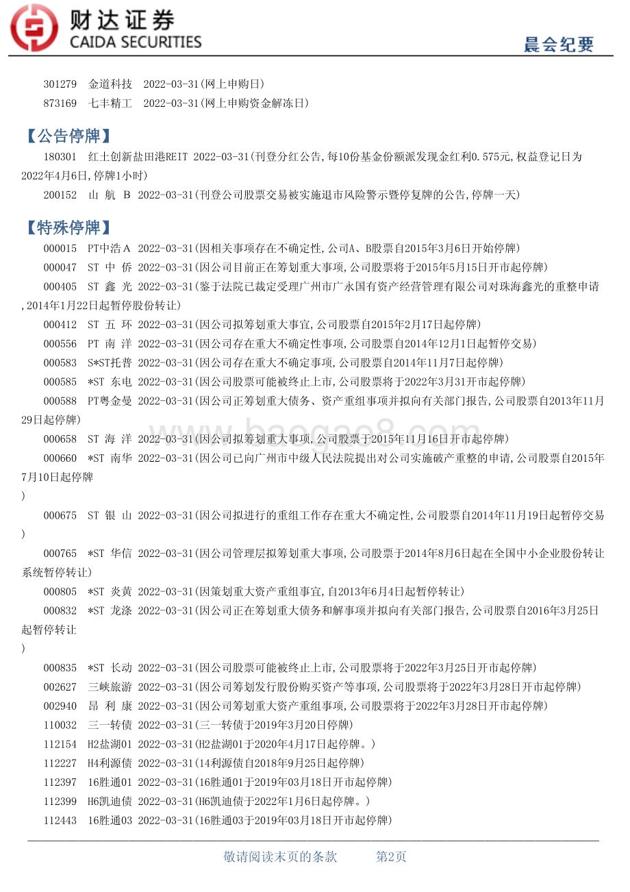 20220331-财达证券-晨会纪要_15页_155kb.pdf_第2页