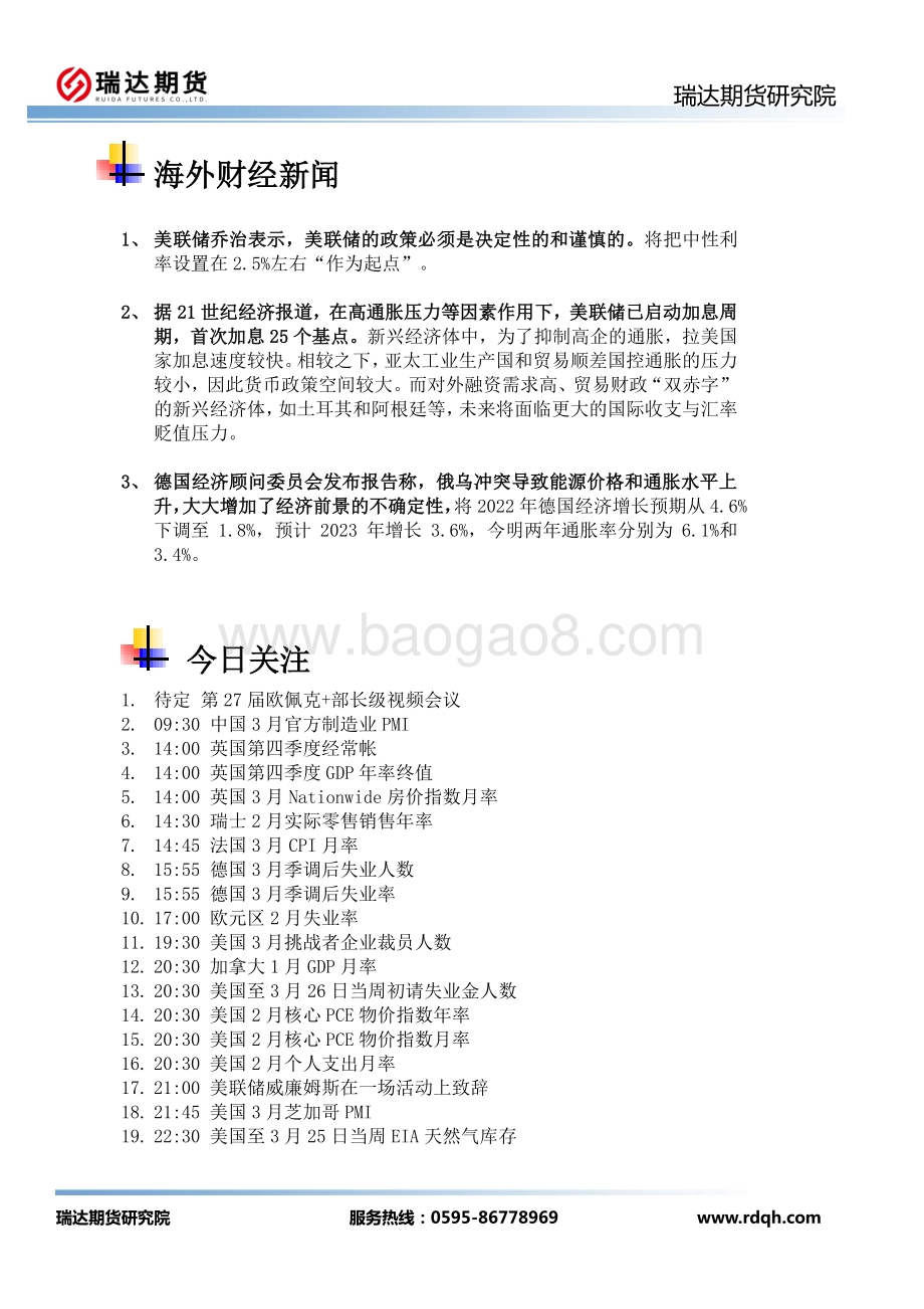 20220331-瑞达期货-宏观市场每日全景分析报告_5页_538kb.pdf_第4页
