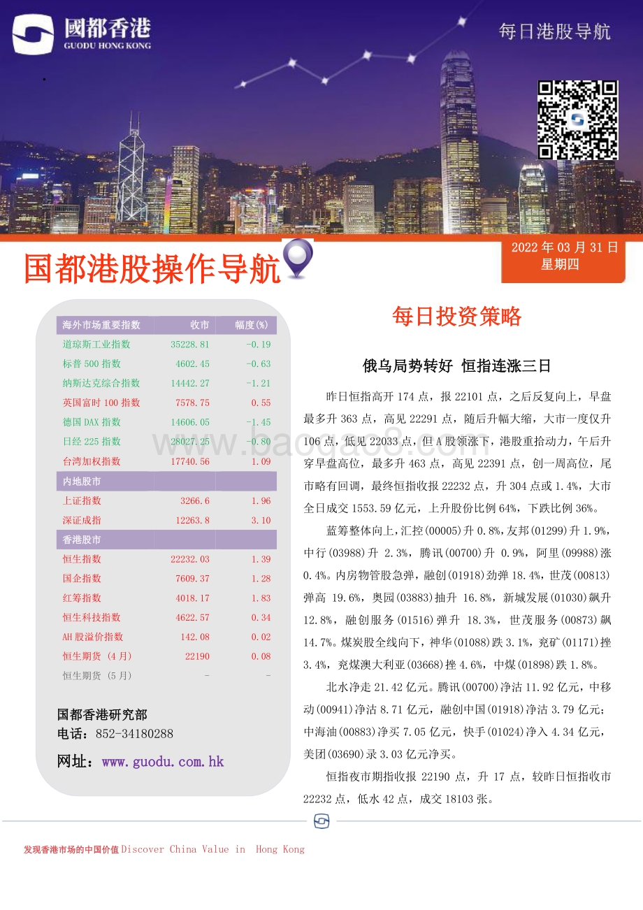 20220331-国都证券_香港_-每日港股导航_4页_408kb.pdf_第1页