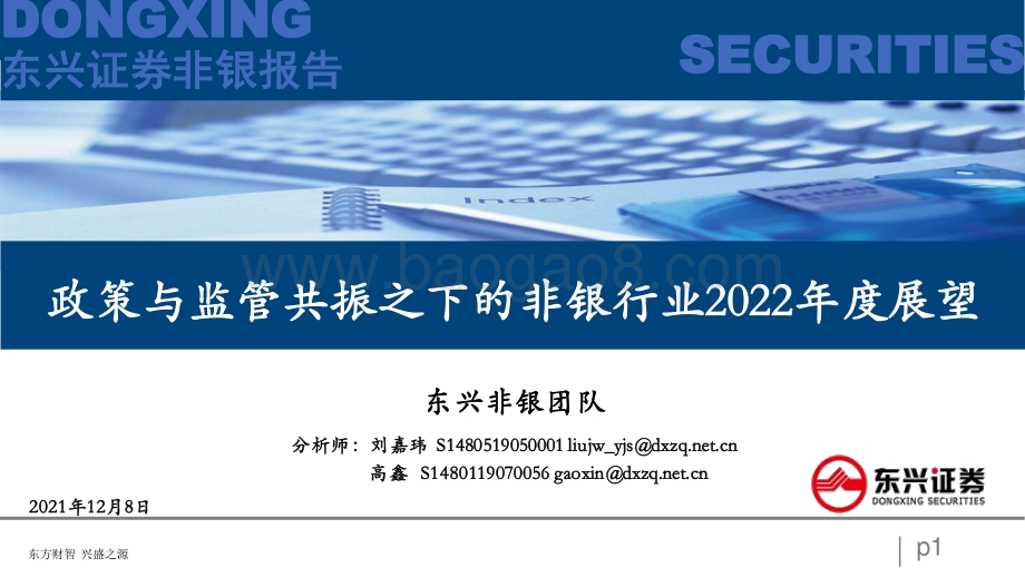 非银行业：政策与监管共振之下的非银行业2022年度展望-20211208-东兴证券-27页_918kb.pdf_第1页