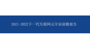 2021-2022下一代互联网元宇宙前瞻报告.pptx
