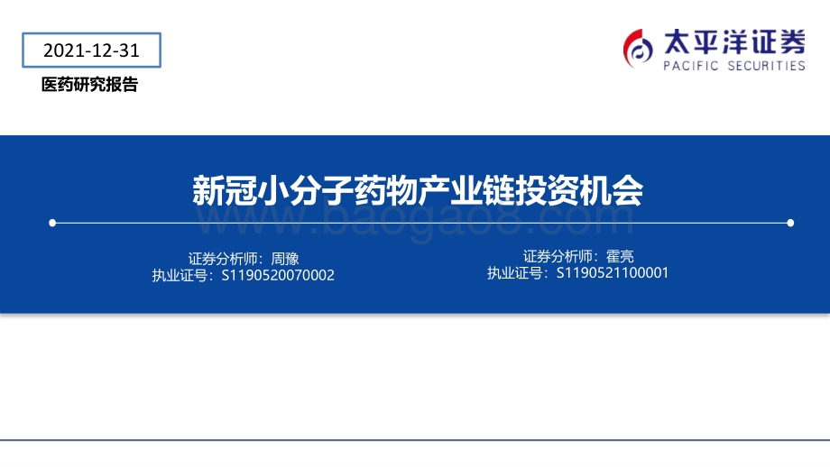 医药：新冠小分子药物产业链投资机会_29页_3mb.pdf_第1页