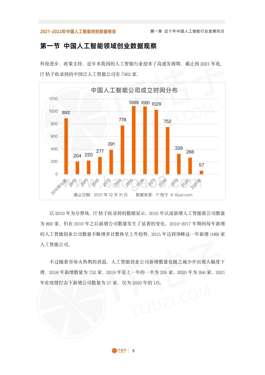 2021-2022年中国人工智能产业创业与投资报告-IT桔子_56页_12mb.pdf_第5页