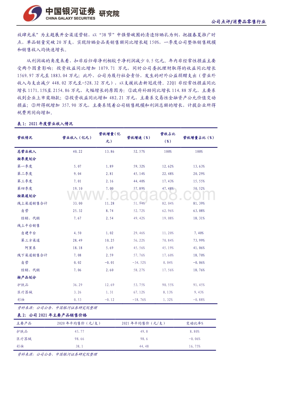 20220427-中国银河-贝泰妮-300957.SZ-专注功效的优质护肤品牌商持续发力_22Q1业绩表现超预期_13页_1mb.pdf_第2页