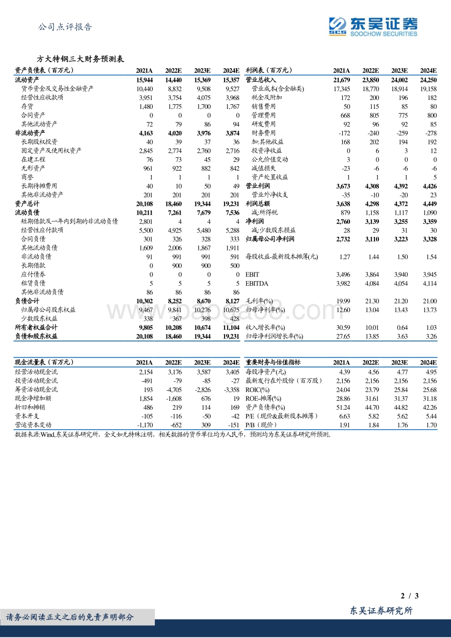 20220429-东吴证券-方大特钢-600507.SH-2022年一季报点评_盈利韧性领先行业_毛利率维持高位_3页_437kb.pdf_第2页
