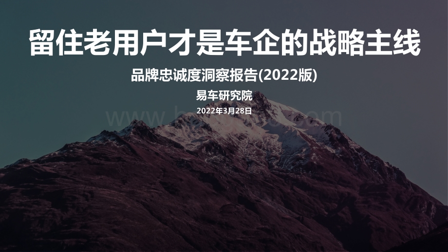 易车研究院：品牌忠诚度洞察报告_2022版_终版_24页_4mb.pdf_第1页