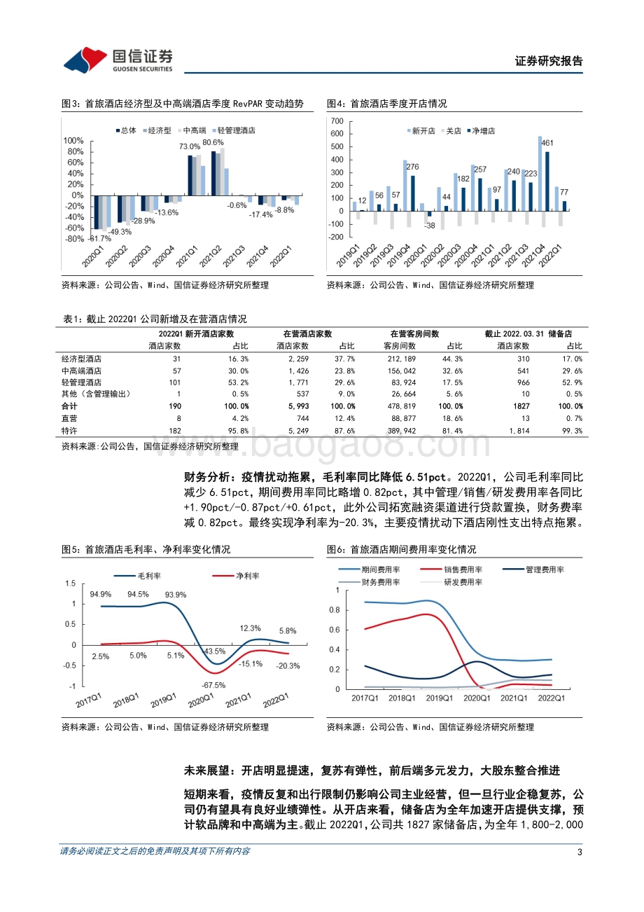 20220429-国信证券-首旅酒店-600258.SH-一季报增亏_关注后续疫情与复苏预期变化_7页_672kb.pdf_第3页