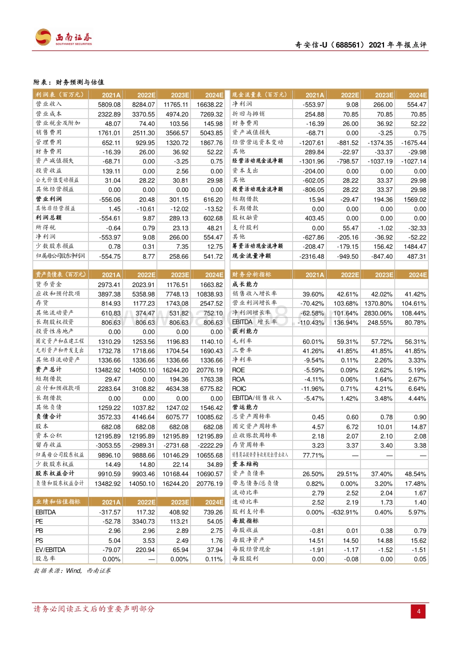 20220428-西南证券-奇安信-688561.SH-营收快速增长_各产品业务协同发展_6页_1mb.pdf_第4页