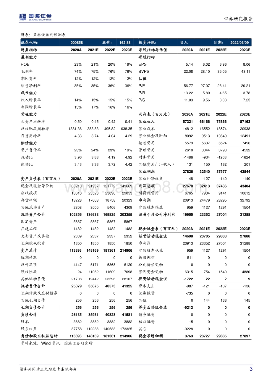 20220429-国海证券-五粮液-000858.SZ-事件点评_平稳实现全年目标_未来延续稳健成长_5页_685kb.pdf_第3页
