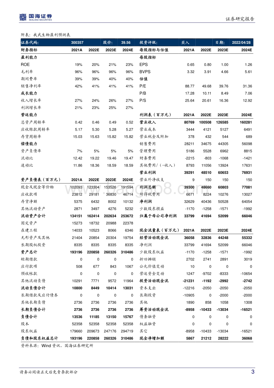 20220429-国海证券-我武生物-300357.SZ-事件点评_一季度业绩超预期_看好全年稳健增长_5页_704kb.pdf_第3页