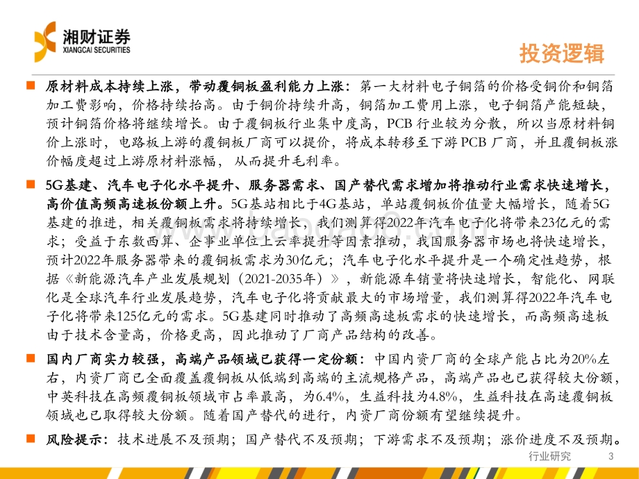 湘财证券-覆铜板继续涨价_下游需求稳健增长_23页_1mb.pdf_第3页
