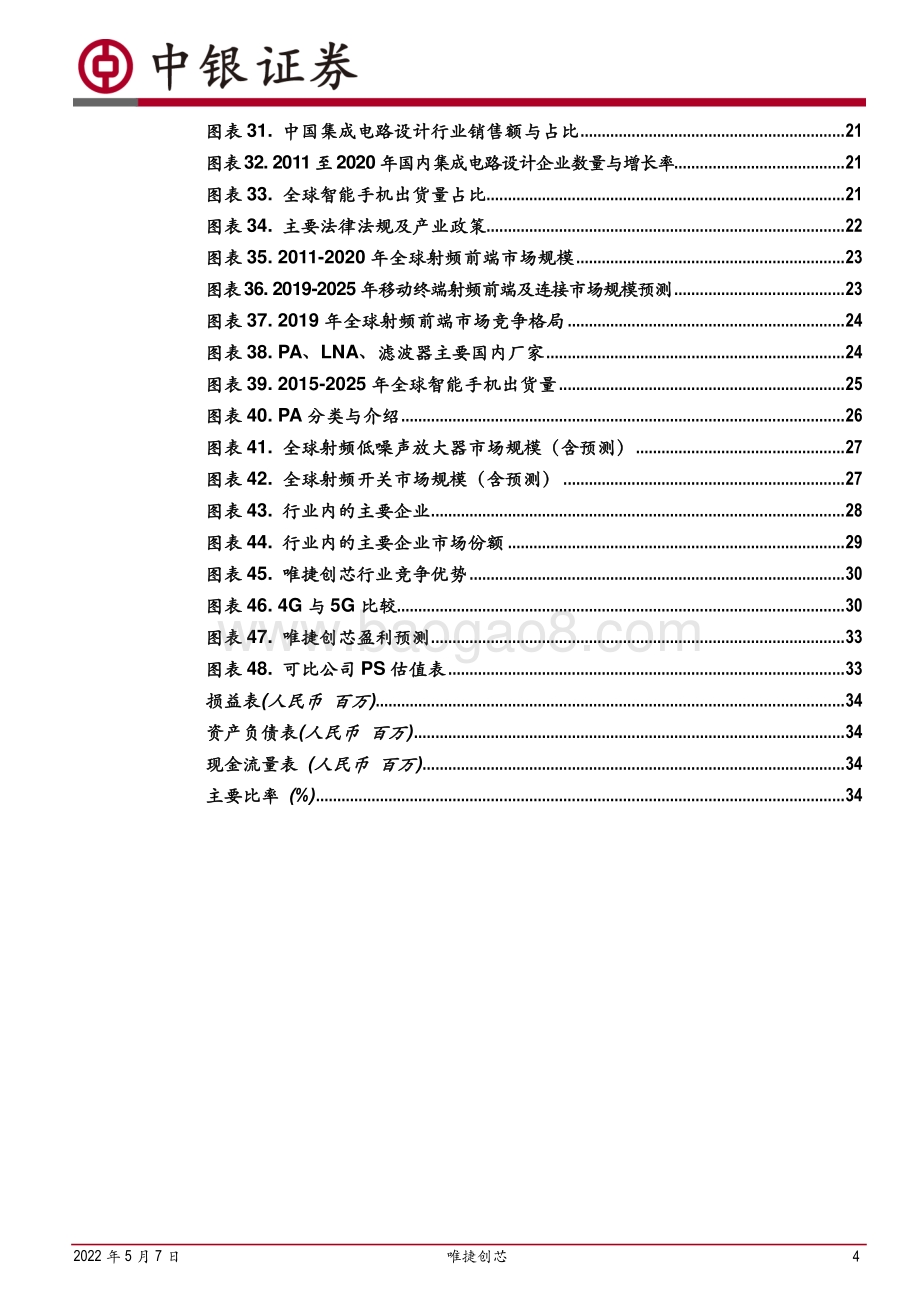 深度报告-20220507-中银证券-唯捷创芯-688153.SH-国产射频PA龙头腾云入海_产业链自主可控势在必得_36页_3mb.pdf_第4页