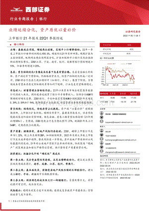 西部证券-上市银行21年报及22Q1季报综述_业绩延续分化_资产质优以量补价_22页_1mb.pdf