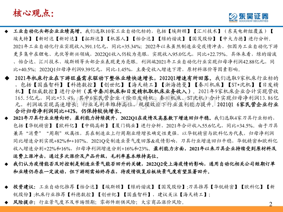 20220506-东吴证券-通用自动化2021年报_2022一季报总结_短期受疫情影响_高景气下游刚需仍在_49页_1mb.pdf_第2页