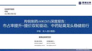 深度报告-20220507-国海证券-羚锐制药-600285.SH-深度报告_市占率提升+提价双轮驱动_中药贴膏龙头稳健前行_63页_4mb.pdf