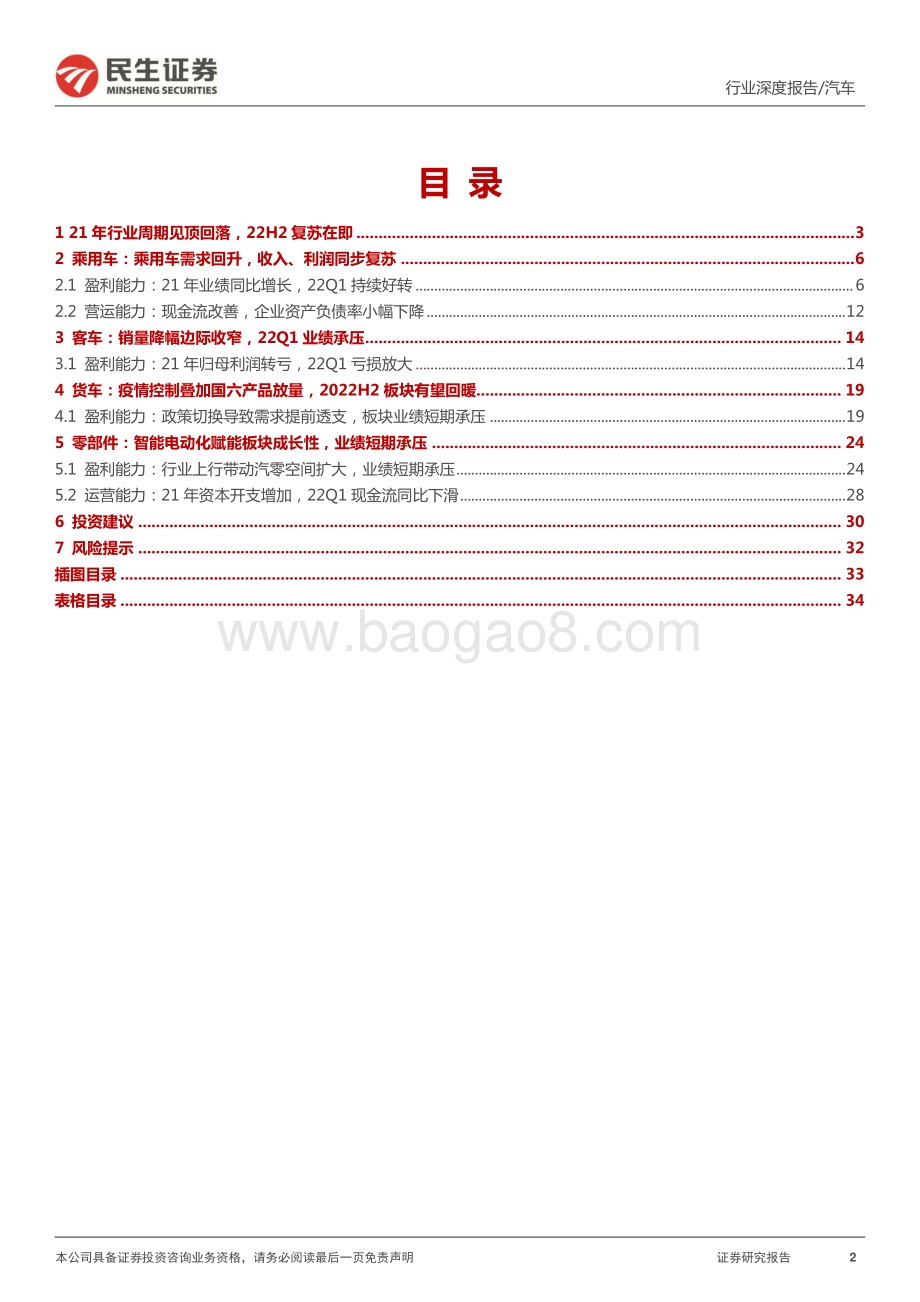 20220510-民生证券-汽车行业2021年报_22Q1季报点评_21年周期见顶回落_22H2新一轮复苏在即_35页_4mb.pdf_第2页
