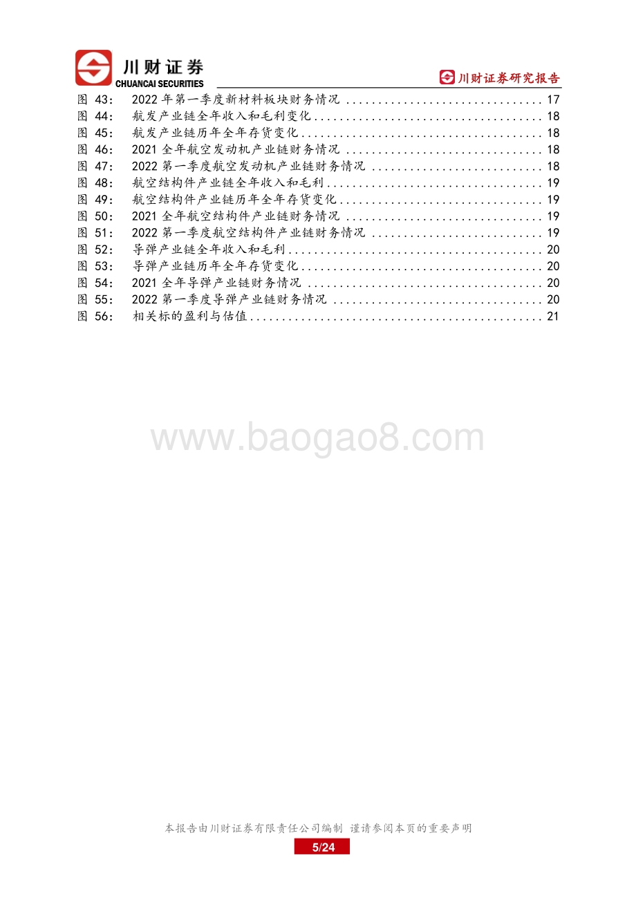 20220510-川财证券-军工行业2021年年报和2022年一季报总结_军工子行业景气度分化_聚焦增长和估值相匹配的标的_24页_1mb.pdf_第5页