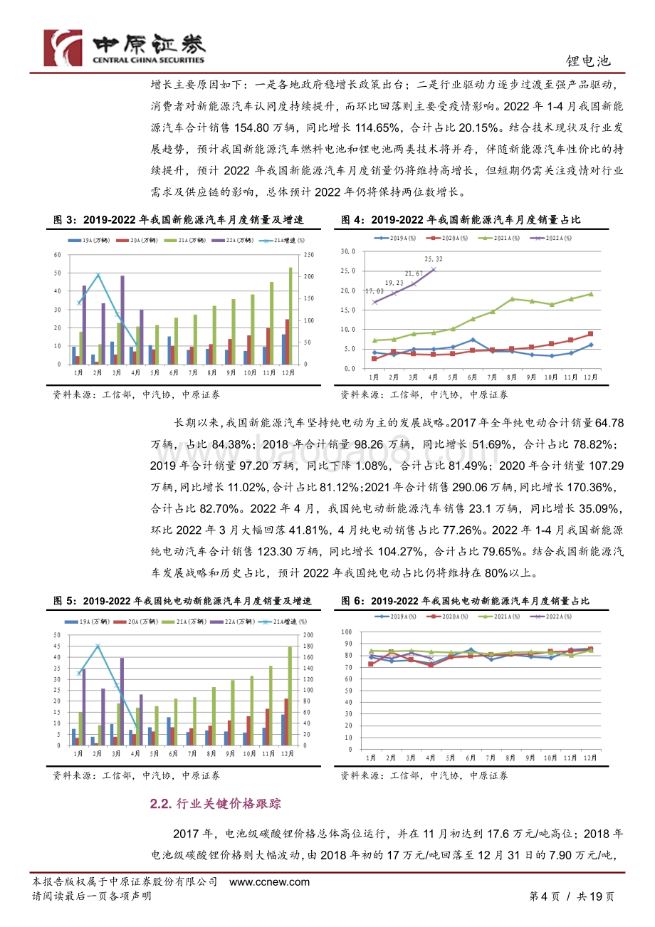20220511-中原证券-锂电池行业月报_销量总体符合预期_短期看反弹_19页_1mb.pdf_第4页