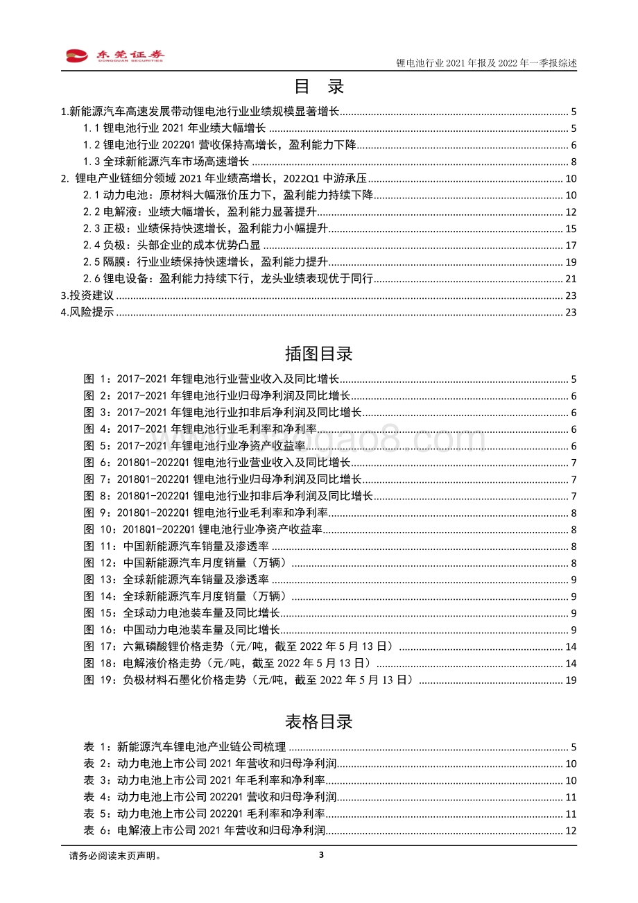 东莞证券-锂电池行业2021年报及2022年一季报综述_2021年业绩全面爆发_2022Q1中游承压_24页_733kb.pdf_第3页
