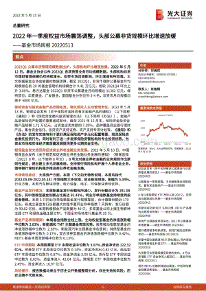 光大证券-基金市场周报_2022年一季度权益市场震荡调整_头部公募非货规模环比增速放缓_20页_2mb.pdf
