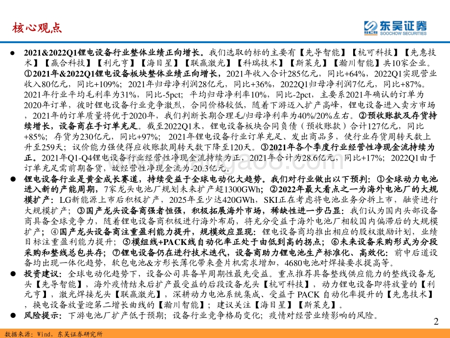 锂电设备2021年报_2022一季报总结：2021年_2022Q1业绩高增关注海外扩产加速带来的中国设备商出海历史机遇+规模效应下盈利能力提升_39页_1mb.pdf_第2页